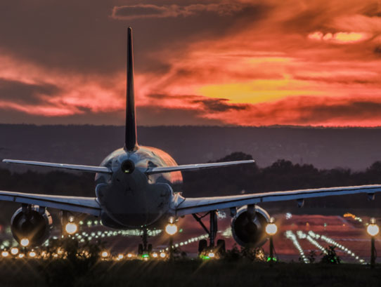 Jetliner at Sunset