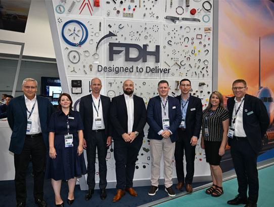 left to right • James Males, Chief Commercial Officer - Gardner Aerospace • Claire Morrison - FDH Hardware • Philipp Visotschnig, CEO - Gardner Aerospace • Ray Venables, Head of Sourcing - Gardner Aerospace • Fred Short, FDH Hardware • Matt Lacki, FDH Hardware • Eleanor Simpson, Contracts Manager - Gardner Aerospace • Mike Cox, FDH Hardware